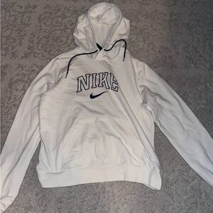 Nike White and Navy Hoodie